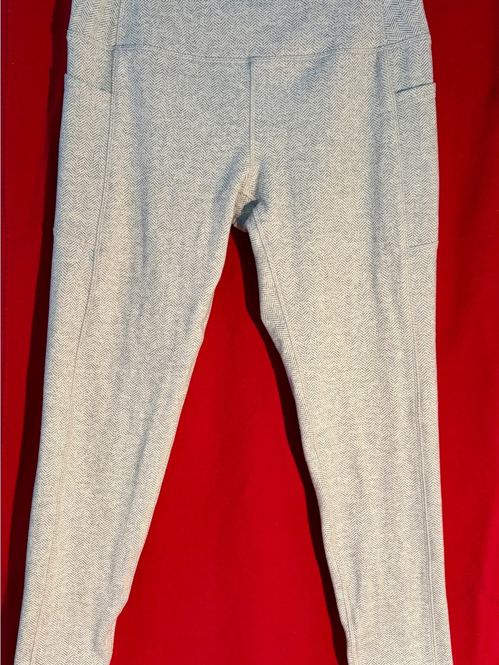 Women’s Light Gray Herringbone Leggings